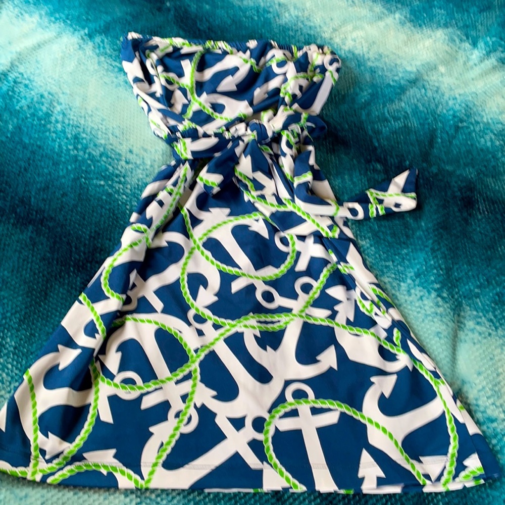 Adorable strapless Anchor Dress!🌊